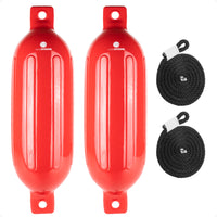 6.5" x 25" Inflatable Ribbed Fenders, Red, 2-Pack