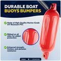 6.5" x 25" Inflatable Ribbed Fenders, Red, 2-Pack - FO4945 - Five Oceans