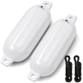 4.5" x 16" Inflatable Ribbed Boat Fenders, White, 2-Pack