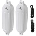 Inflatable Ribbed Fenders, White, 2-Pack