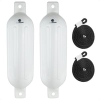 Inflatable Ribbed Fenders, White, 2-Pack