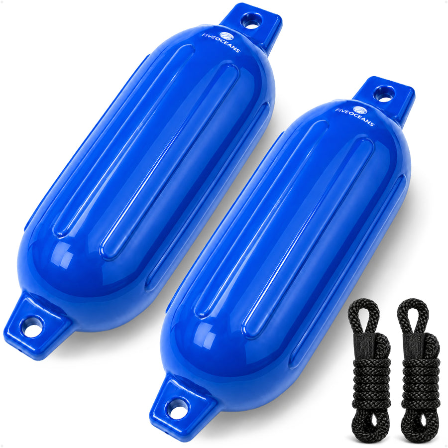 Inflatable Ribbed Fenders, Blue, 2-Pack