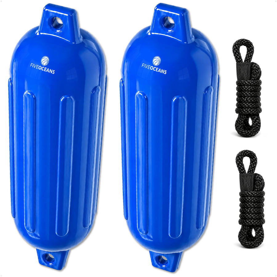 Inflatable Ribbed Fenders, Blue, 2-Pack