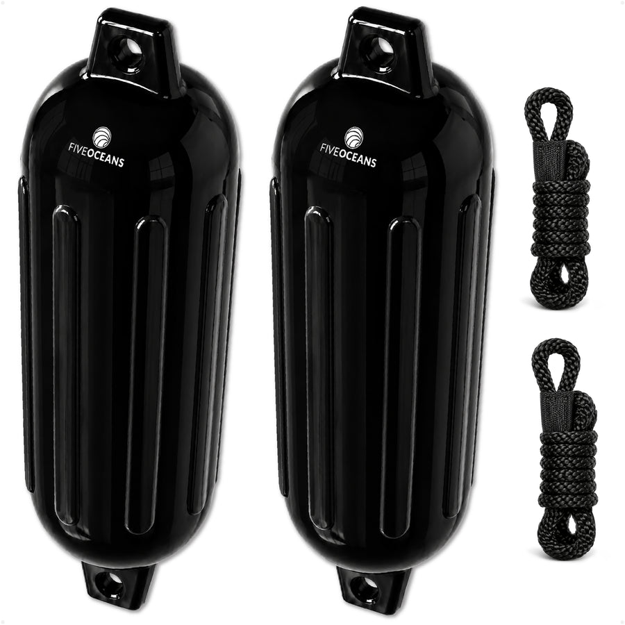 Inflatable Ribbed Fenders, Black, 2-Pack