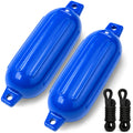 6.5" x 23" Inflatable Ribbed Boat Fenders, Blue, 2-Pack