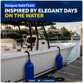 6.5" x 23" Inflatable Ribbed Boat Fenders, Blue, 2-Pack