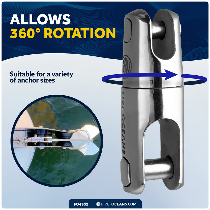 Anchor Swivel for 1/4" - 5/16" Chain, AISI316 Stainless Steel - FO4952 - Five Oceans