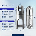 Anchor Swivel for 1/4" - 5/16" Chain, AISI316 Stainless Steel - FO4952 - Five Oceans