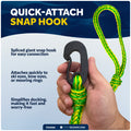 1/2 in x 7 ft PWC Dock Lines, Giant Snap Hook, Yellow & Green, 2-Pack – FO4960 - Five Oceans