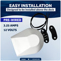 Boat Horn, 120 dB, White ABS Cover, 12V - FO4962 - Five Oceans