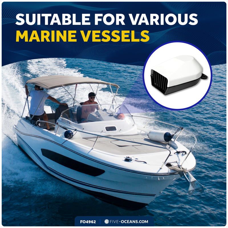 Boat Horn, 120 dB, White ABS Cover, 12V - FO4962 - Five Oceans