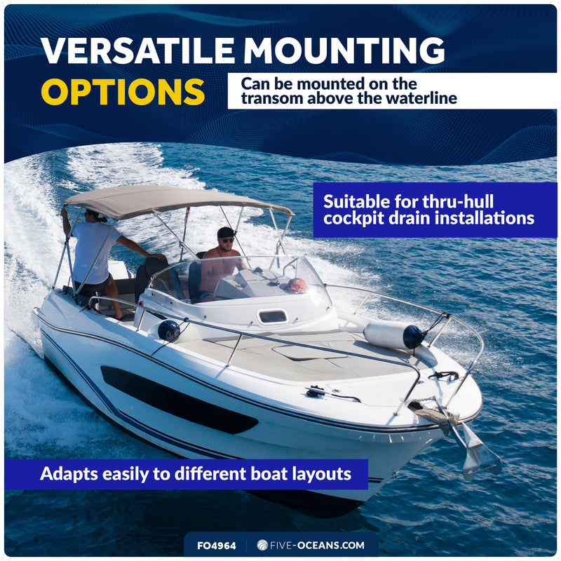 2-3/4" Scupper Valve - Self-Bailing Deck Drain for Boats- FO4964 - Five Oceans