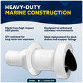 1-1/2" Boat Through Hull with Scupper Valve - Self-Bailing Deck Drain for Boats - FO4966 - Five Oceans
