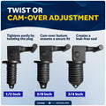 Floating Livewell Drain Plugs, 1/2", 5/8" & 3/4" Plugs, ABS Black Plastic  - FO4968 - Five Oceans