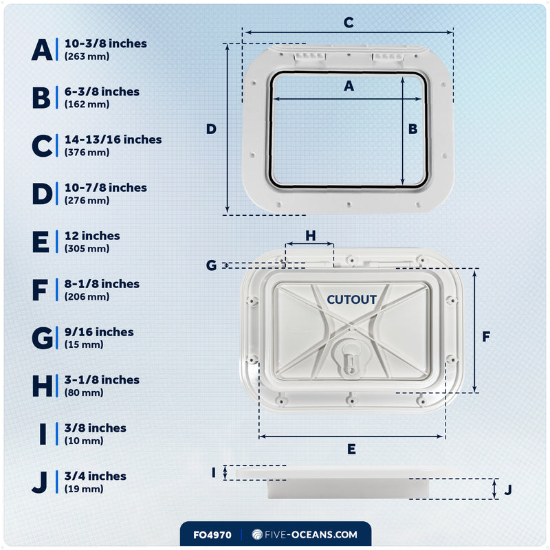Access Hatch, 14-13/16" x 10-7/8", Off-White - FO4970 - Five Oceans