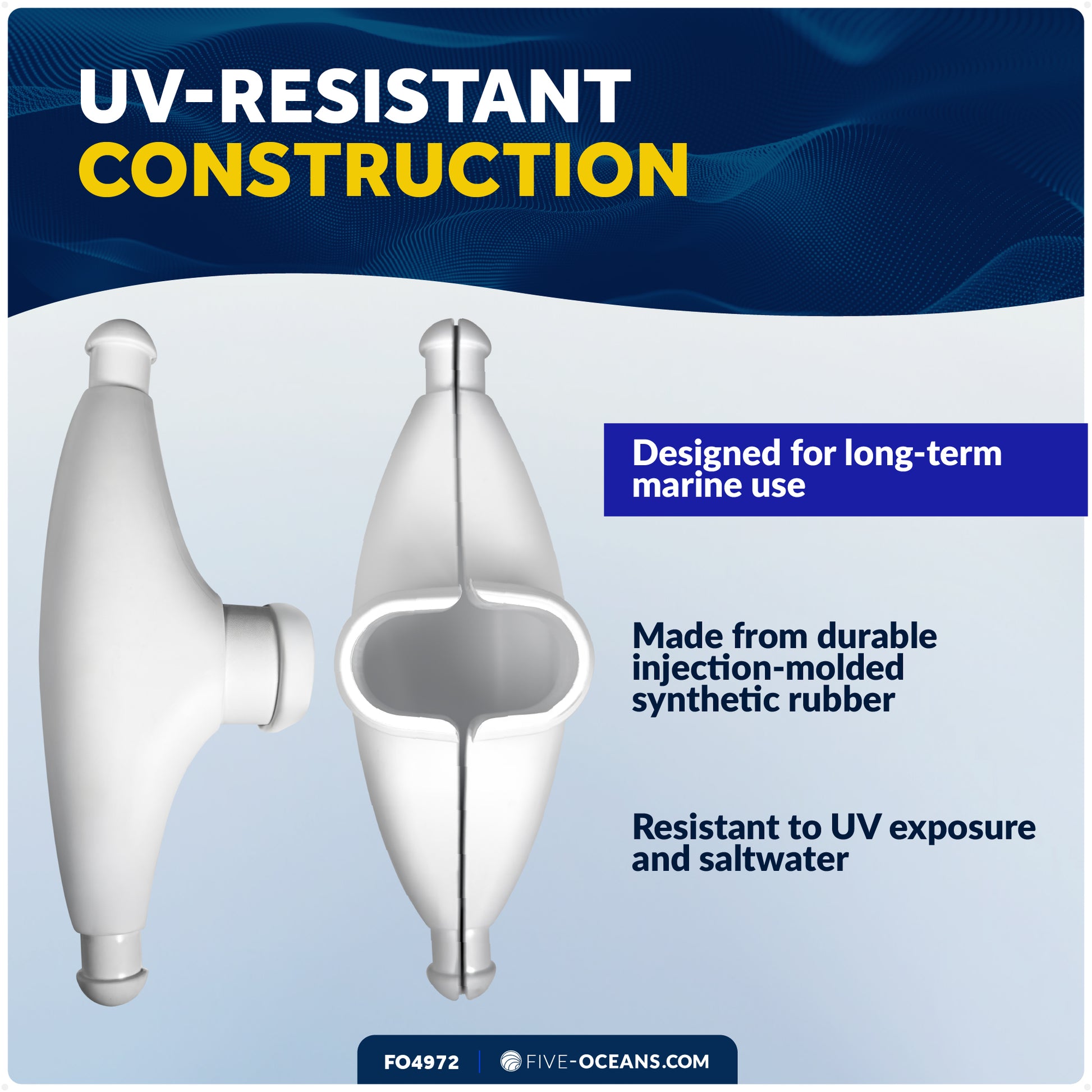 7-1/2" Spreader Boots, Large, UV-Resistant Rubber,  2-Pack - FO4972 - Five Oceans