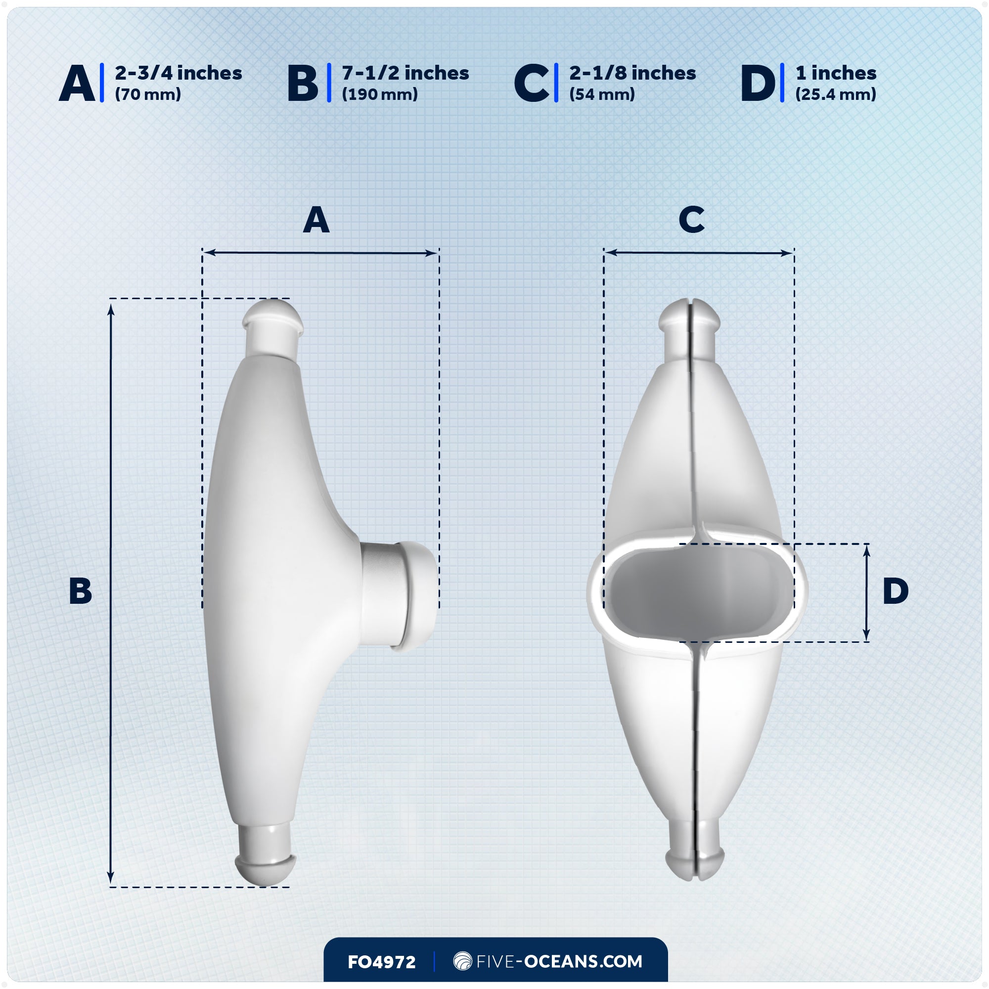 7-1/2" Spreader Boots, Large, UV-Resistant Rubber,  2-Pack - FO4972 - Five Oceans