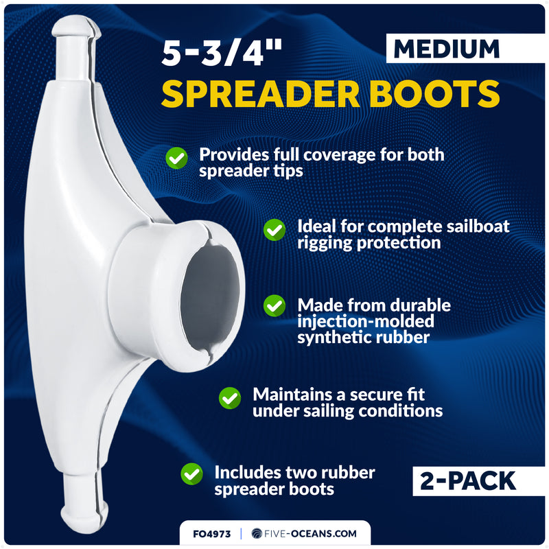 5-3/4" Spreader Boots with 1" Dia. Round Opening, UV-Resistant Rubber, 2-Pack