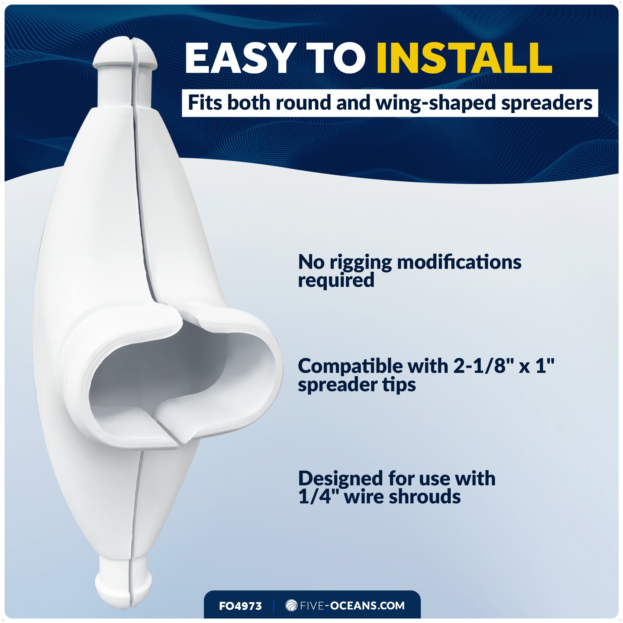 5-3/4" Spreader Boots, Medium, UV-Resistant Rubber, 2-Pack - FO4973 - Five Oceans