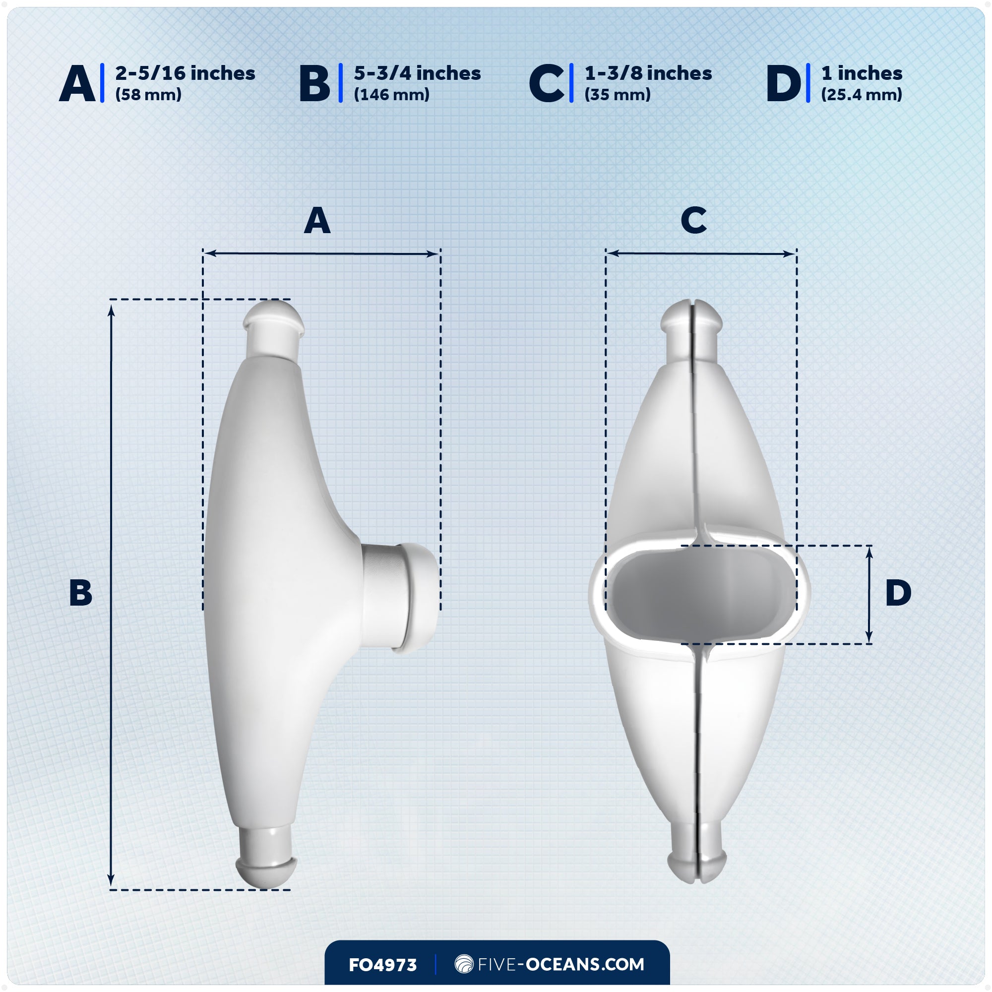 5-3/4" Spreader Boots, Medium, UV-Resistant Rubber, 2-Pack - FO4973 - Five Oceans
