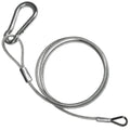4 Ft Outboard Safety Cable 3/16" with Snap Hook, Vinyl-Coated Galvanized Steel