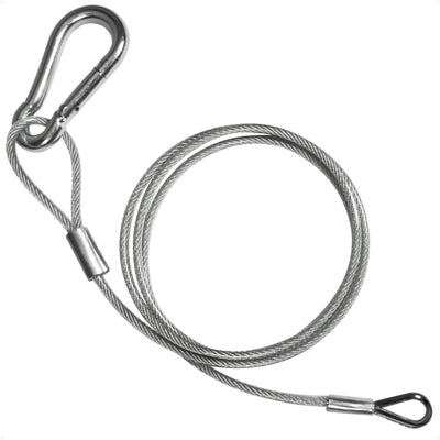 4 Ft Outboard Safety Cable 3/16" with Snap Hook, Vinyl-Coated Galvanized Steel