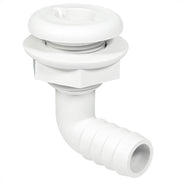 3/4" Angled Thru-Hull Fitting - White ABS Plastic for Boat, Pontoon, and Yachts - FO4978 - Five Oceans