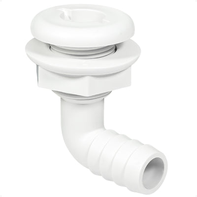 3/4" Angled Thru-Hull Fitting - White ABS Plastic - FO4978 - Five Oceans