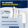 3/4" Angled Thru-Hull Fitting - White ABS Plastic - FO4978 - Five Oceans