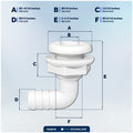 3/4" Angled Thru-Hull Fitting - White ABS Plastic - FO4978 - Five Oceans