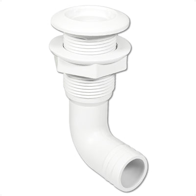 1" Angled Thru-Hull Fitting - White ABS Plastic - FO4980 - Five Oceans