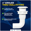 1" Angled Thru-Hull Fitting - White ABS Plastic - FO4980 - Five Oceans