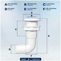 1" Angled Thru-Hull Fitting - White ABS Plastic - FO4980 - Five Oceans