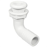1-1/8" Angled Thru-Hull Fitting - White ABS Plastic for Boat, Pontoon, and Yachts - FO4982 - Five Oceans
