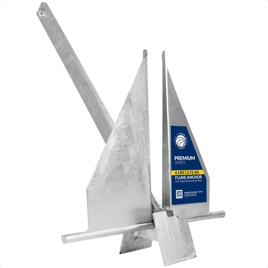 6 Lb. Fluke Anchor, Galvanized Steel - FO4996 - Five Oceans