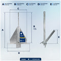 6 Lb. Fluke Anchor, Galvanized Steel - FO4996 - Five Oceans