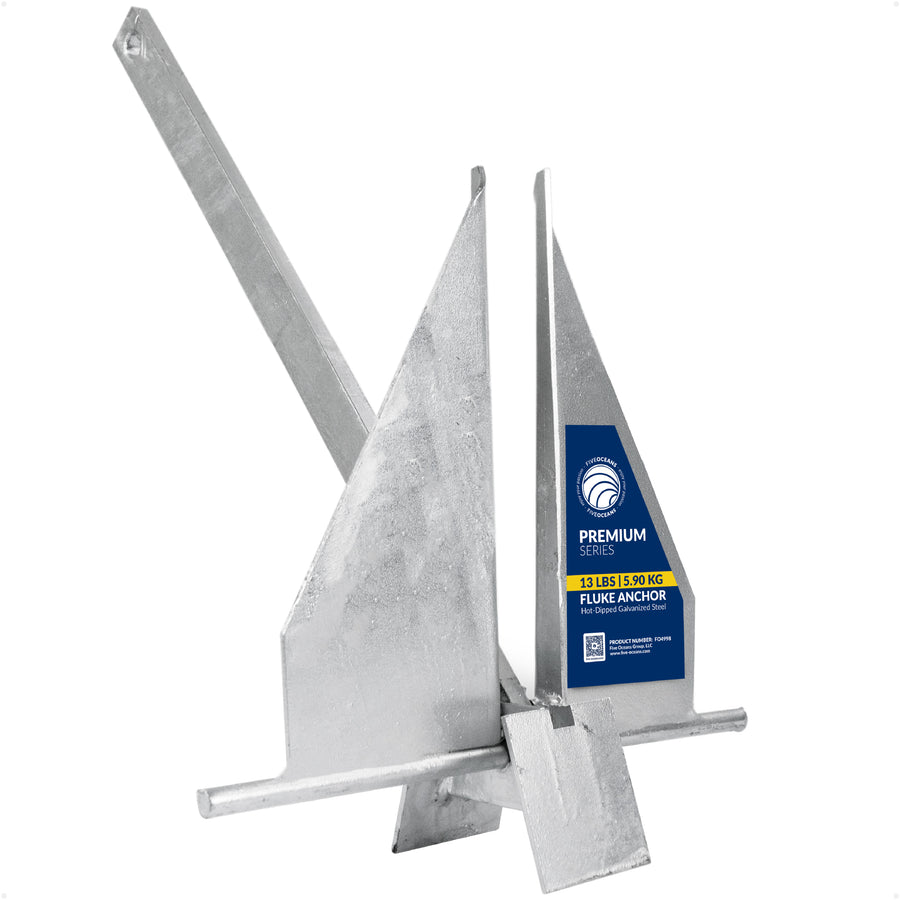 13 Lb. Fluke Anchor, Galvanized Steel – FO4998 - Five Oceans