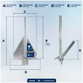 13 Lb. Fluke Anchor, Galvanized Steel – FO4998 - Five Oceans