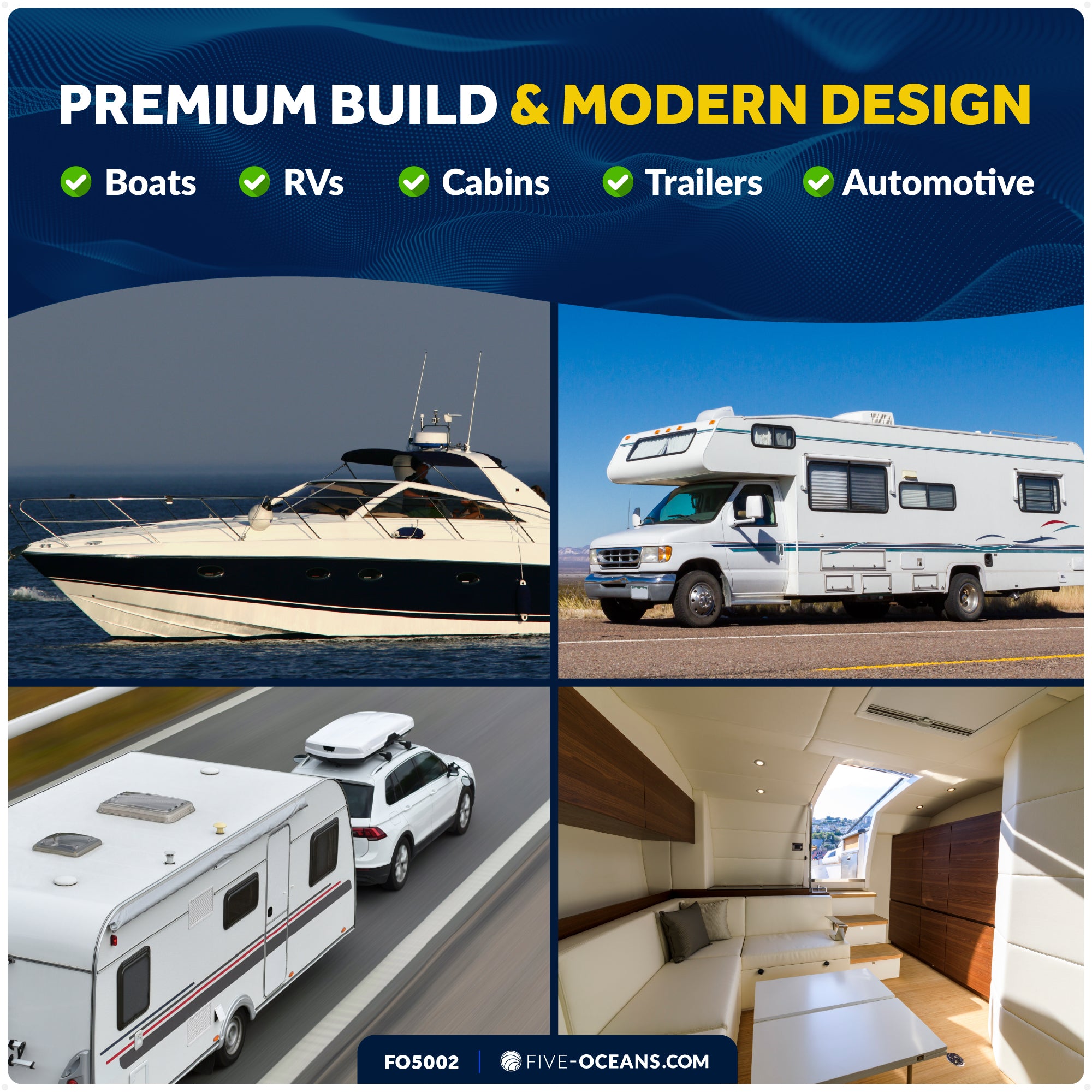 24-1/2" LED Strip Light, 16.5W Natural White, Aluminum Housing, 12V-30V - FO5002 - Five Oceans