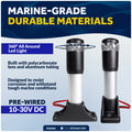 4-1/2" LED Anchor Light, Certified 2NM, Fixed Base, Polycarbonate Lens & Aluminum Tube,  10-30V DC - FO5004 - Five Oceans