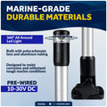 24" LED Anchor Light, Certified 2NM, Fold-Down, Polycarbonate Lens & Aluminum Tube, 12-30V DC - FO5008 - Five Oceans