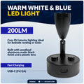 LED Reading Light with USB-C, Touch Dimmer, Warm White & Blue, Matte Black Aluminum Housing, 200LM, 10-28V DC - FO5034 - Five Oceans