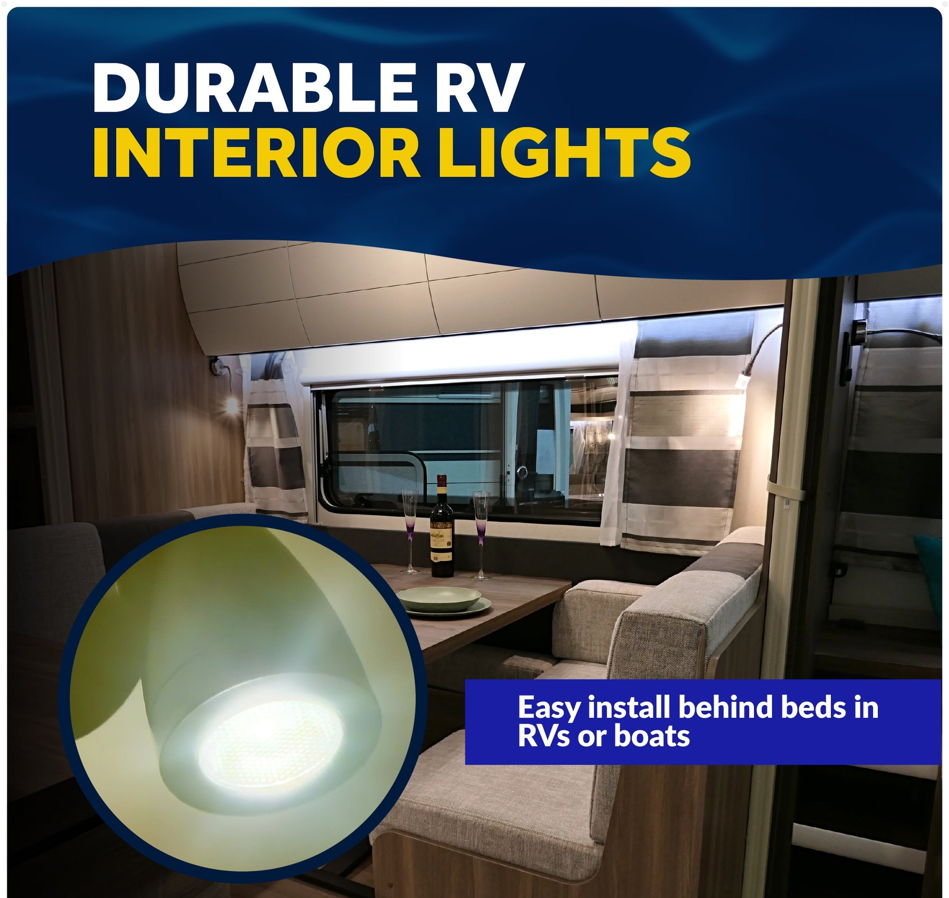 LED Reading Light with USB-C, Touch Dimmer, Gooseneck, Aluminum Housing, 200LM, 10-28V DC - Five Oceans