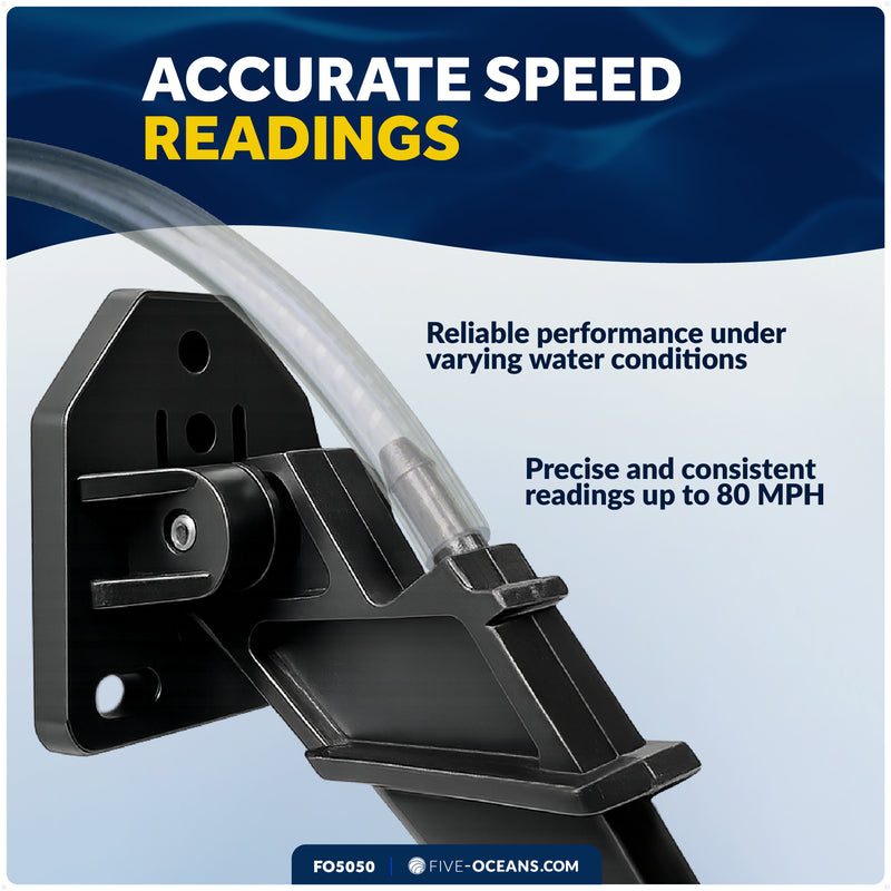 Boat Speedometer Pitot Tube Kit, Automatic Kick-Up Assembly Up to 80 MPH - FO5050 - Five Oceans