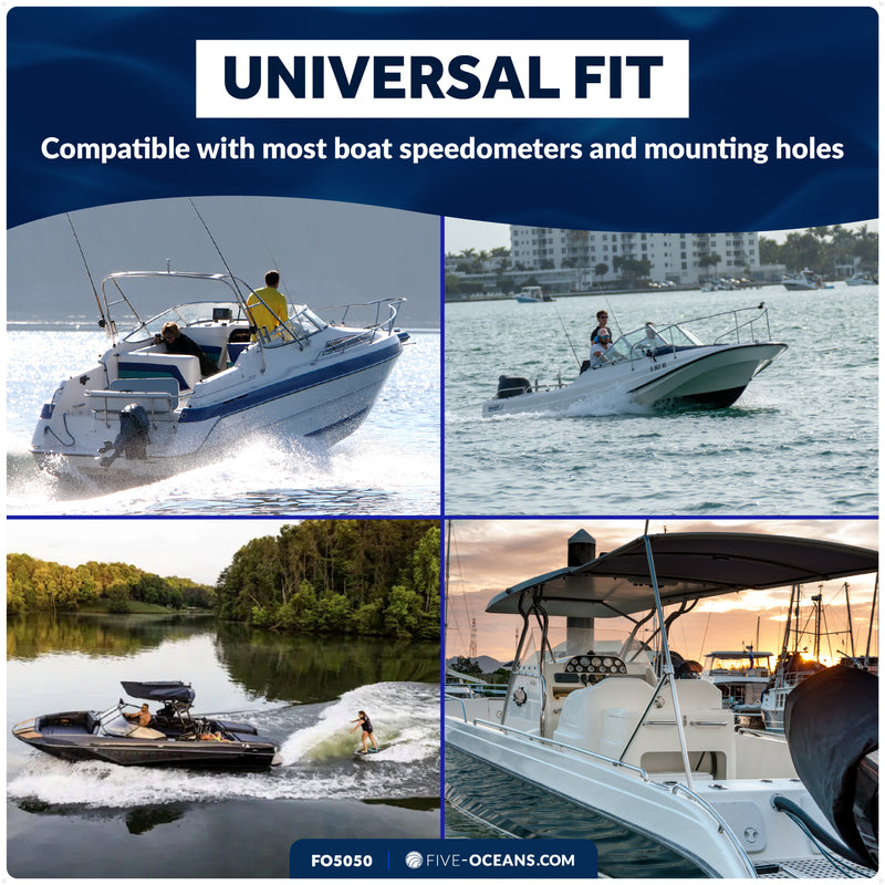Boat Speedometer Pitot Tube Kit, Automatic Kick-Up Assembly Up to 80 MPH - FO5050 - Five Oceans