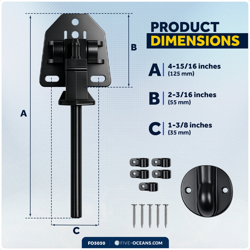 Boat Speedometer Pitot Tube Kit, Automatic Kick-Up Assembly Up to 80 MPH - FO5050 - Five Oceans
