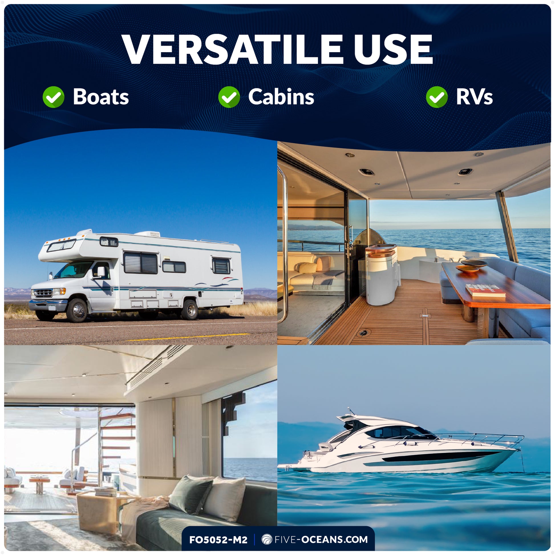 4" RGBW LED Dome Ceiling Light with Internal Drive, 12V, Stainless Steel Housing, 2-Pack - FO5052-M2 - Five Oceans