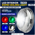 6" RGBW LED Dome Ceiling Light with Internal Drive, 12V, Stainless Steel Housing, 2-Pack - FO5054-M2 - Five Oceans