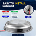 6" RGBW LED Dome Ceiling Light with Internal Drive, 12V, Stainless Steel Housing, 2-Pack - FO5054-M2 - Five Oceans