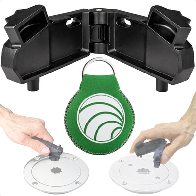 Adjustable Universal Deck Plate and Deck Fill Key with Floating Green Keychain, Fits Standard 8-Point Winch Sockets & Dual-Hole Deck Fittings, Nylon - 5068-4495-G-KIT - Five Oceans